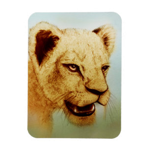 Wild Lion, Realistic Animal Art Photo Magnet Magneet