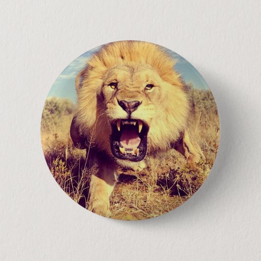 Wild Lion Ronde Button 5,7 Cm (Voorkant)