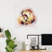 Wild Lion Safari Oerwoud Kunstwerk Foto Poster (Thuiskantoor)