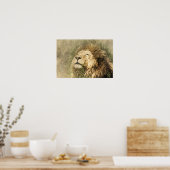 Wild Lion Safari Oerwoud Kunstwerk Foto Poster (Keuken)