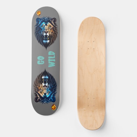 Wild Lion Skateboard | Wildlife Art Board (Voorkant)