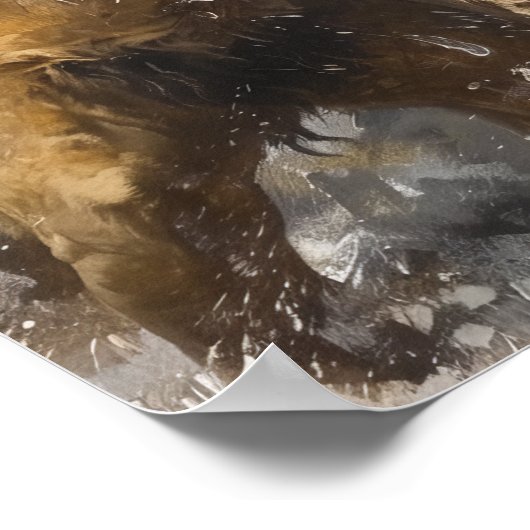 Wild Lion Wrestling Beer Poster (Hoek)