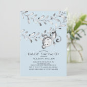Wild Little Monkey baby shower Uitnodiging (Staand voorkant)