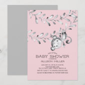 Wild Little Monkey Meisjes Baby shower Uitnodiging (Voorkant / Achterkant)