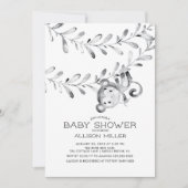 Wild Little Monkey Neutral Baby shower Invitation Kaart (Voorkant)