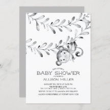Wild Little Monkey Neutral Baby shower Invitation