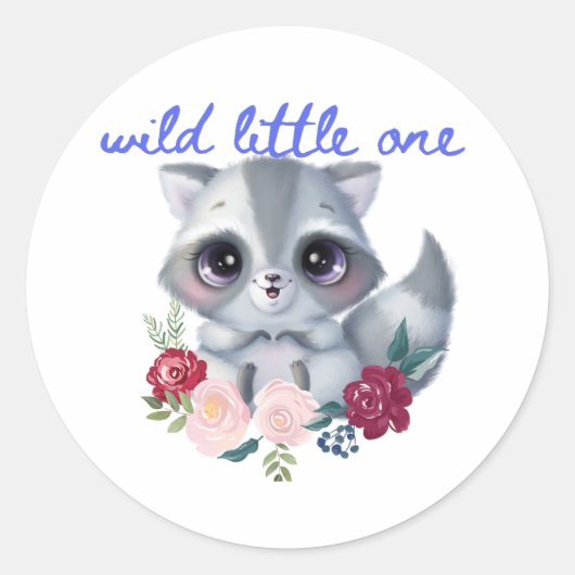 Wild Little One Raccoon Sticker (Voorkant)