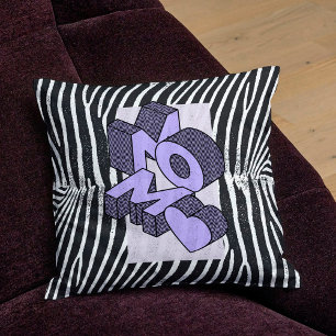 Wild Loud Cool Zebra 3D letters Paarse mama Kussen