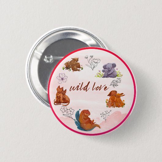 Wild Love Animal Button (Voorkant /achterkant)