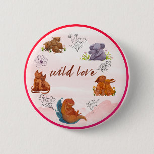 Wild Love Animal Button