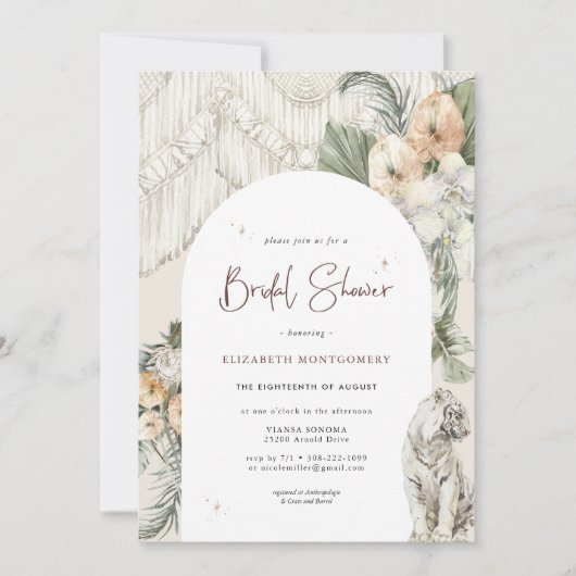 Wild Love | Boho Macrame Greenery Vrijgezellenfees Kaart (Voorkant)