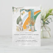 Wild Love | Boho Macrame Tiger Greenery Wedding Kaart (Staand voorkant)