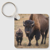 Wild Love: De bizon en haar kalf Sleutelhanger (Voorkant)