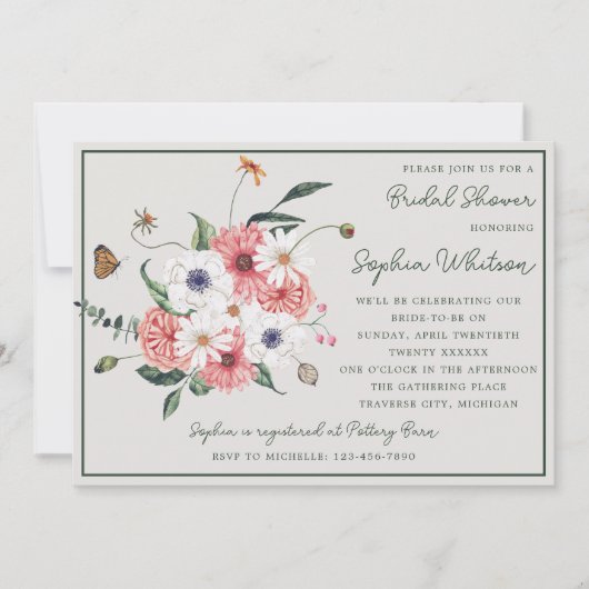 Wild Love Wildflower Boho Floral Vrijgezellenfeest Kaart (Voorkant)