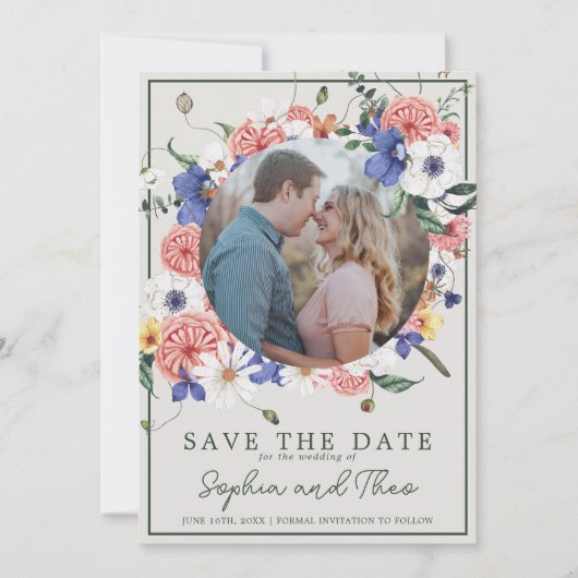 Wild Love Wildflower Boho Floral Wedding Save The Date (Voorkant)