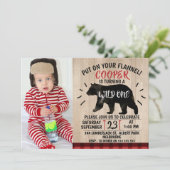 Wild Lumberjack Beer 1e verjaardag Uitnodiging (Staand voorkant)