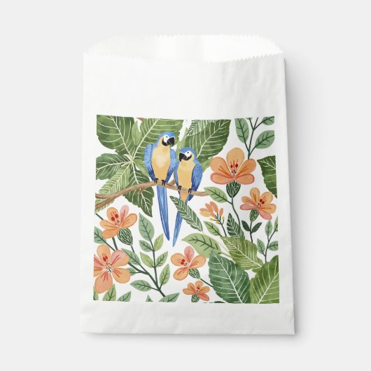 Wild Macaw Oerwoud Tropische Waterverf Bedankzakje (Voorkant)