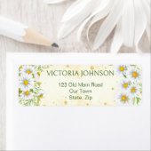 Wild madeliefje lente bloemen groen geel etiket (Insitu)