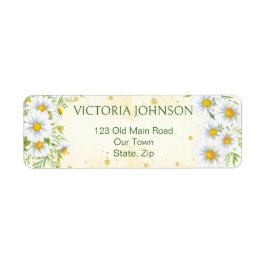 Wild madeliefje lente bloemen groen geel etiket