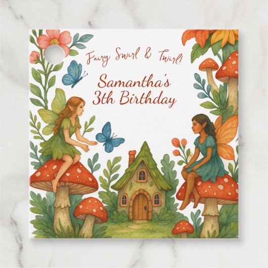 Wild Magical Fairy Garden Verjaardagsfeest - Bedankjes Labels (Voorkant)