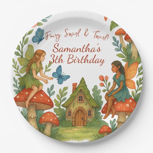 Wild Magical Fairy Garden Verjaardagsfeest - Papieren Bordje (Voorkant)