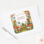 Wild Magical Fairy Garden Verjaardagsfeest - Vierkante Sticker (Envelop)