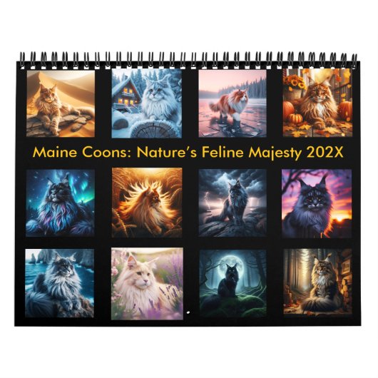 Wild Maine Coons: Natuur's Feline Majesty 202X Kalender (Hoes)