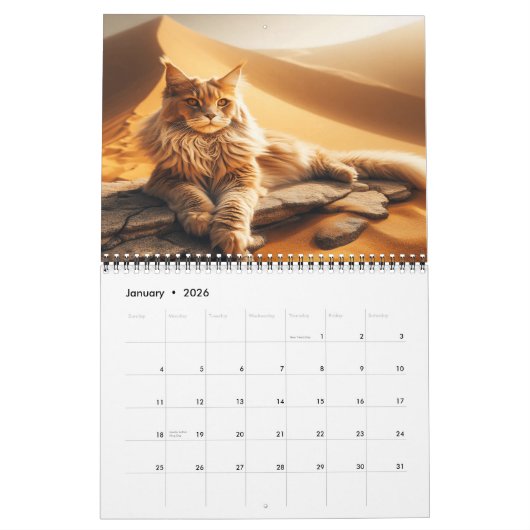 Wild Maine Coons: Natuur's Feline Majesty 202X Kalender (Jan 2026)