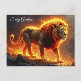 Wild majesteit vuur leeuw krachtige lava roofdier briefkaart