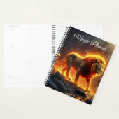 Wild majesteit vuur leeuw krachtige lava roofdier planner (Display)