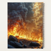 Wild majesteit vuur leeuw krachtige lava roofdier planner (Achterkant)