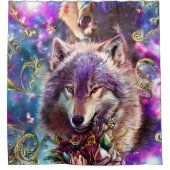 Wild Majesty Wolf Douchegordijn (Voorkant)