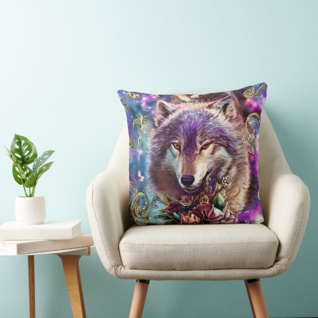 Wild Majesty Wolf Kussen (Stoel)