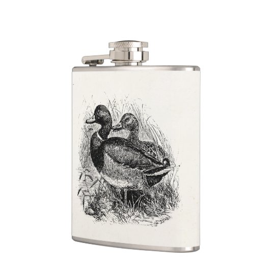  Wild Mallard Ducks Persoonlijke Sjabloon Heupfles (Links)