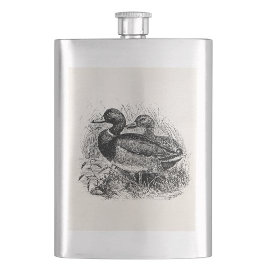 Wild Mallard Ducks Persoonlijke Sjabloon Heupfles (Voorkant)