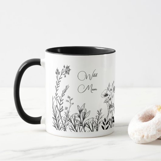 Wild Mam Wild Flower Doodles Mok (Met donut)