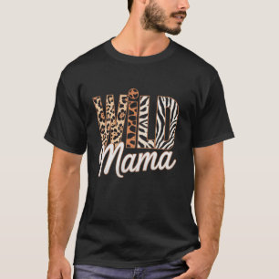 Wild Mama Leopard Cheetah Dier Mom Life Moeders T-shirt