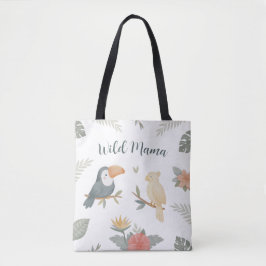 Wild Mama Safari Jungle Tropische Verjaardag Tote Bag