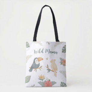 Wild Mama Safari Jungle Tropische Verjaardag  Tote Bag