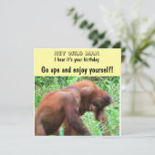 Wild Man Verjaardag Going Ape Kaart (Staand voorkant)