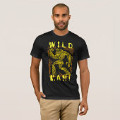 Wild Man WolfMan Woodcut Graphic T-shirt (Voorkant volledig)