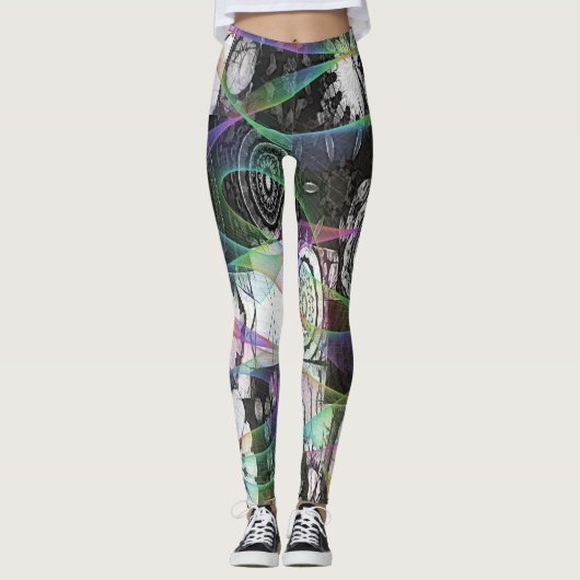 Wild Mandela Abstracte Designer Leggings (Voorkant)
