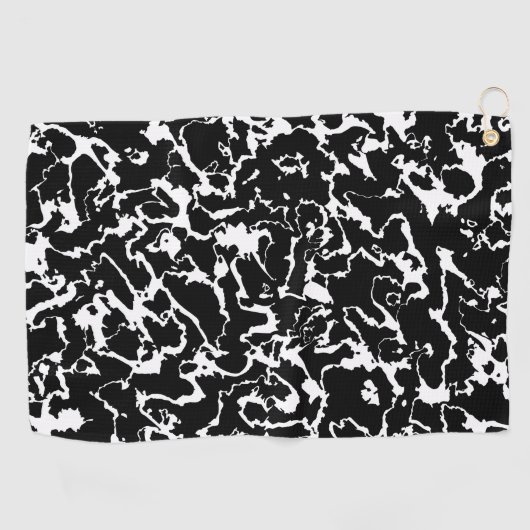 Wild Marble 3 - zwart en wit Golfhanddoek (Horizontaal)