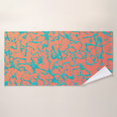 Wild Marble 6 - Living Coral and Turquoise Badhanddoek (Badhanddoek)
