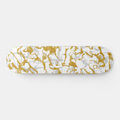Wild Marble 9 - White en Gold, Grey Persoonlijk Skateboard (Horizontaal)