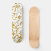 Wild Marble 9 - White en Gold, Grey Persoonlijk Skateboard (Voorkant)
