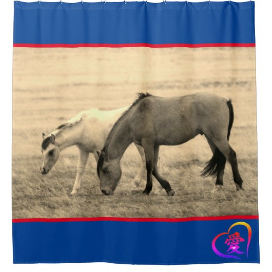 WILD MARE EN FOAL ONAQUI HERD Shower Curtain Douchegordijn (Voorkant)