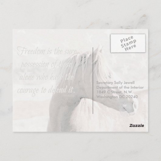 Wild Mare Hug, vooraf behandeld: Sec of the Interi Briefkaart (Achterkant)