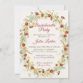 Wild Marigold Bloemen Foliage Bachelorette Party Kaart (Voorkant)