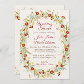 Wild Marigold Bloemen Foliage Trouwdouche Kaart (Voorkant / Achterkant)